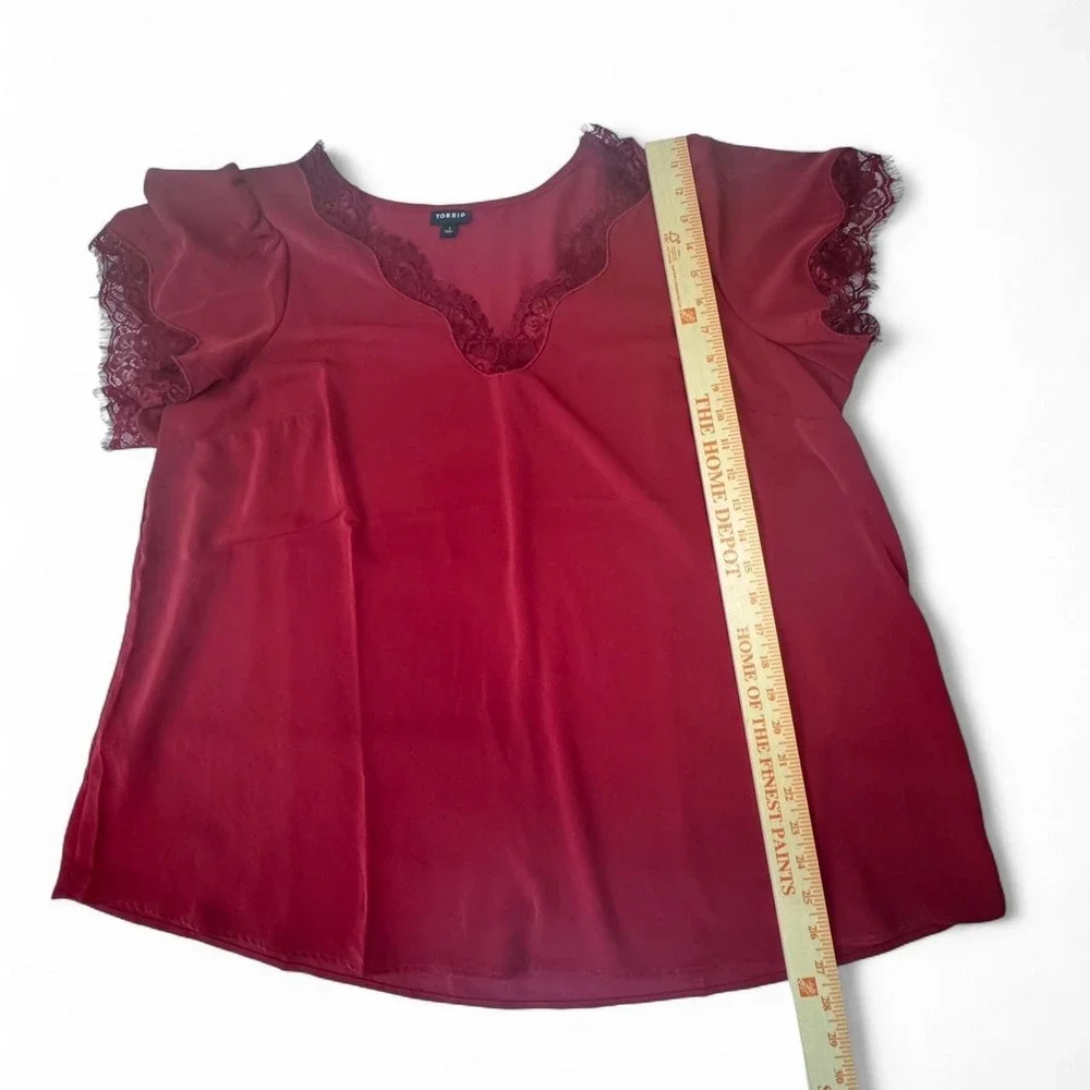 Torrid deep red‎ chiffon top